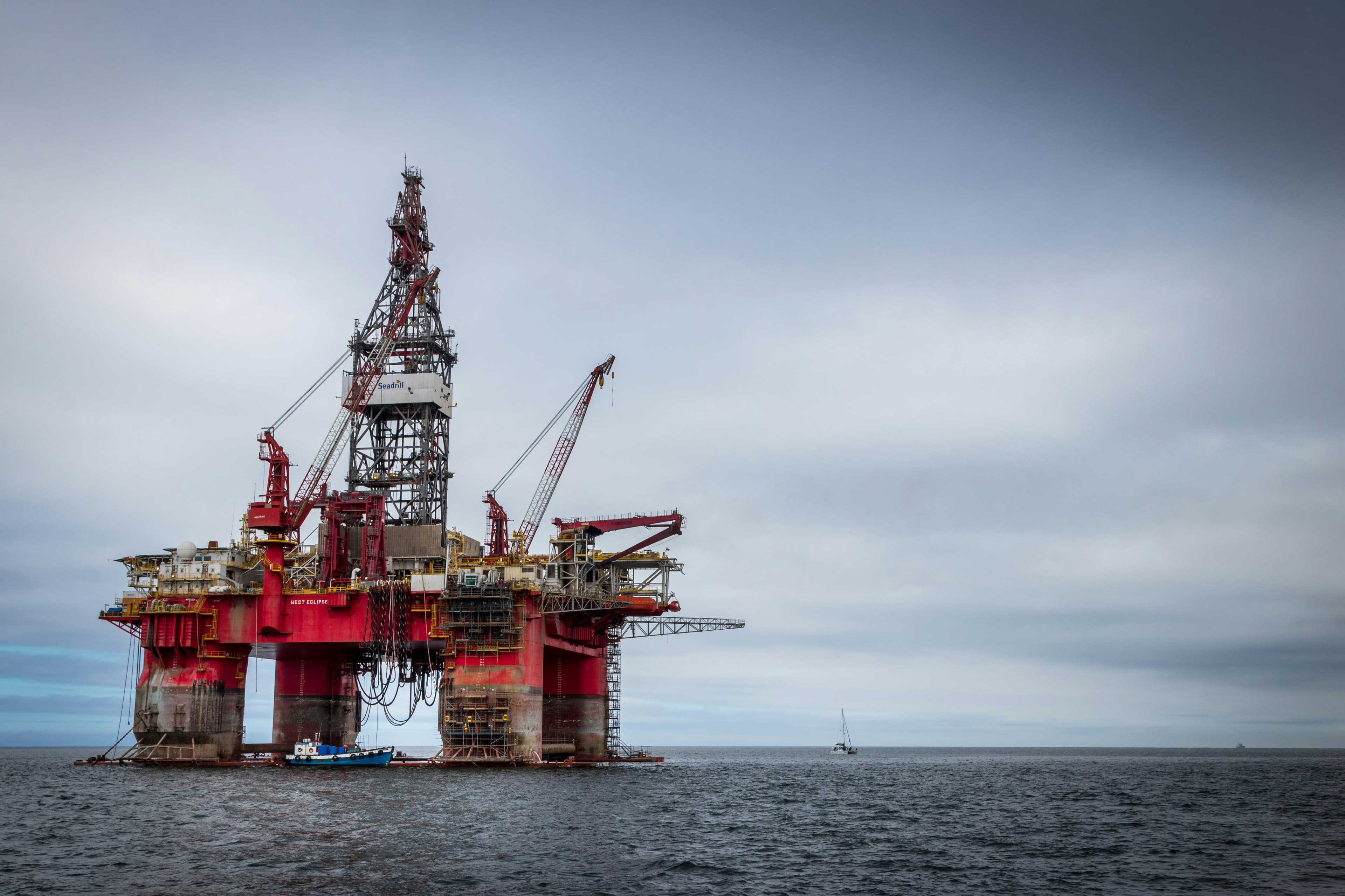 Oil rig at night